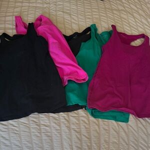 Beyond Yoga Tank Tops set of 5 - Magenta,green, black and pink
